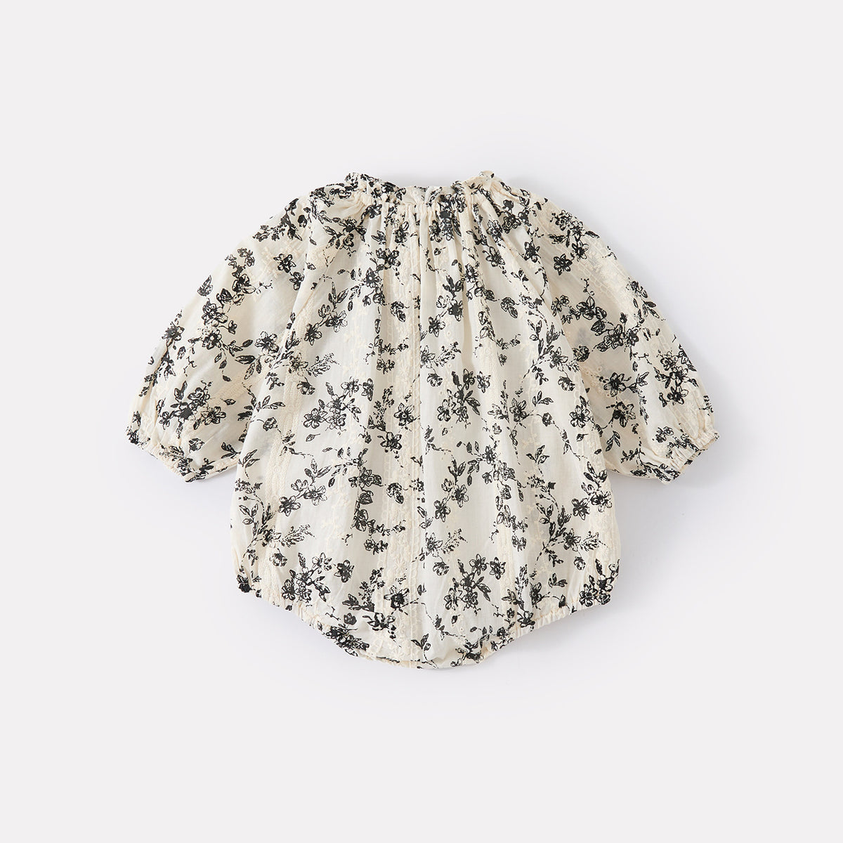Girls' Butterfly Knot Romper, Charming Floral Cotton Triangular Crawler Bodysuit