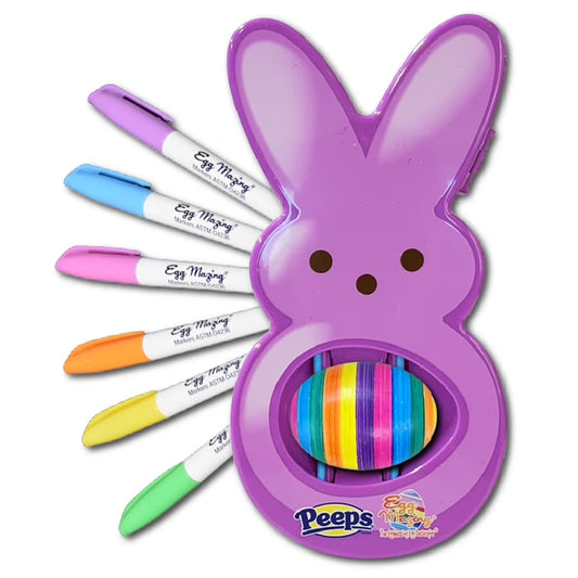 Easter Egg Decorating Kit for Kids - DIY Crafts Set with 6 Markers, Marshmallow Bunny Egg Holder, Cute Holiday Gift