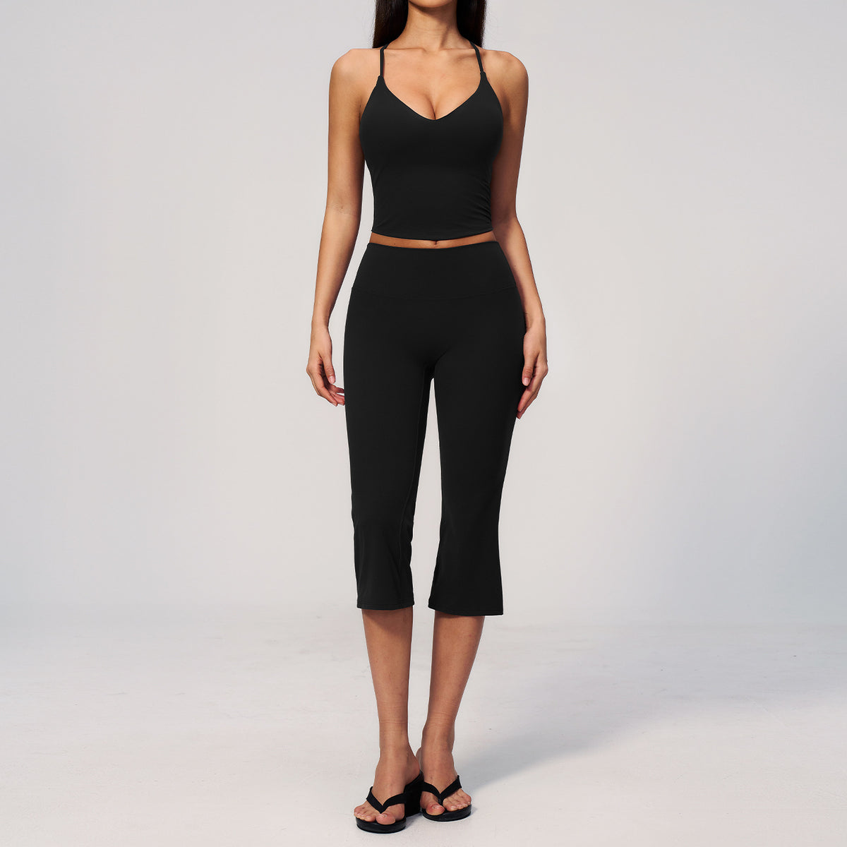 Creamy Feel Fitted Yoga Set for Women, Slimming Workout Fitness Running Sportswear Two-Piece Set