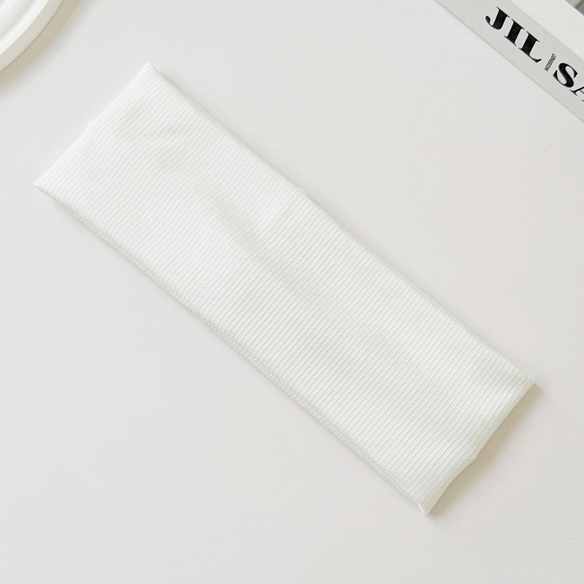 Cotton Elastic Headband Wide Sweat-Absorbent Band, Solid Color, Multi-Functional Headwear