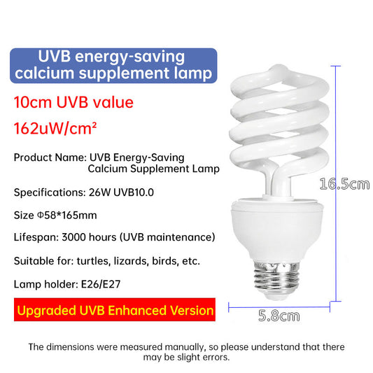 UVB 5.0 10.0 Reptile Heating Lamp13W 26W UVB Rays Energy Heating Light EU/US Calcium-enriched Bulb Lamp for Turtle Lizard Snake