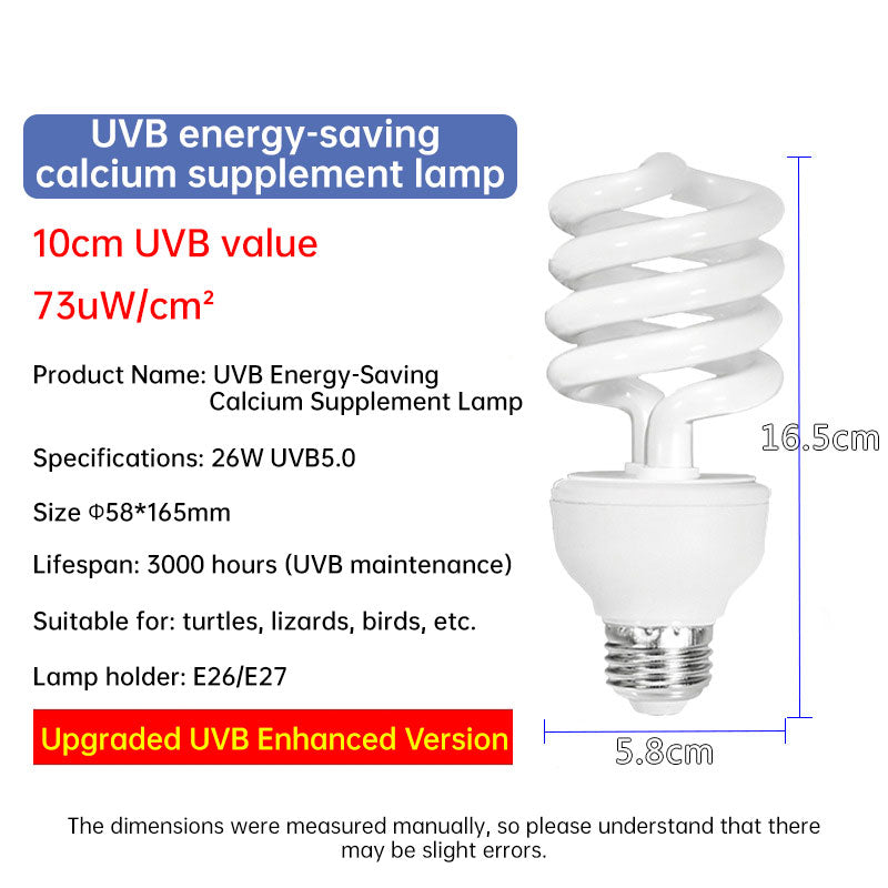 UVB 5.0 10.0 Reptile Heating Lamp13W 26W UVB Rays Energy Heating Light EU/US Calcium-enriched Bulb Lamp for Turtle Lizard Snake