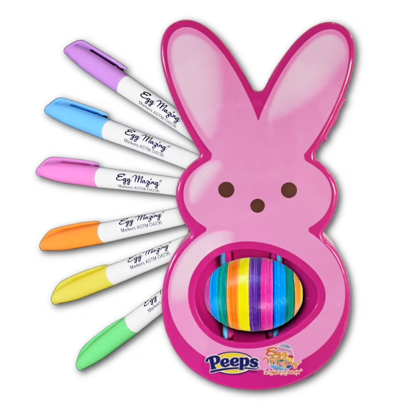 Easter Egg Decorating Kit for Kids - DIY Crafts Set with 6 Markers, Marshmallow Bunny Egg Holder, Cute Holiday Gift