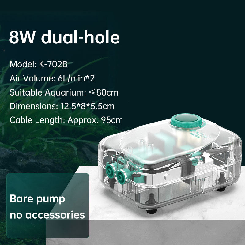 Super Quiet Aquarium Air Pump, Ultra-Low Noise Silent Operation with Adjustable High-Power Bubbler for Fish Tanks