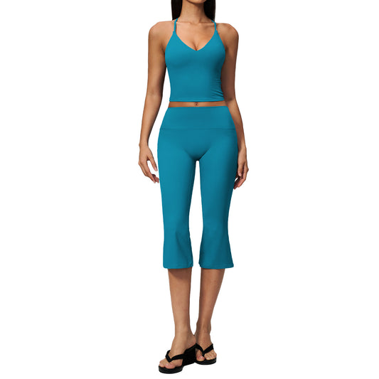 Creamy Feel Fitted Yoga Set for Women, Slimming Workout Fitness Running Sportswear Two-Piece Set