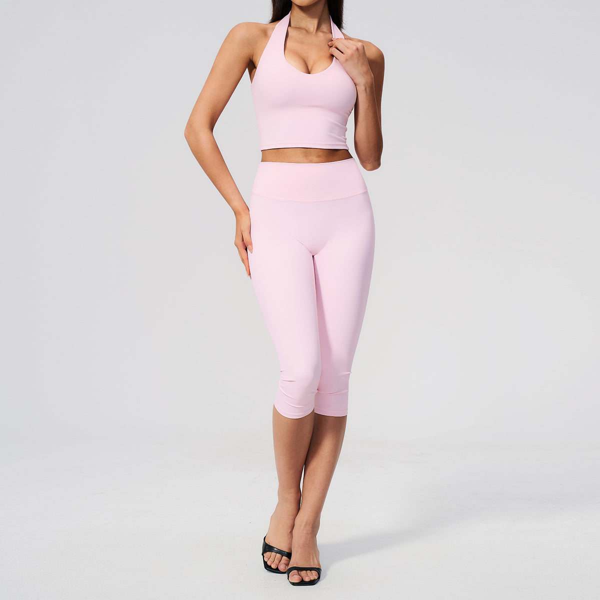 Yoga Set for Women Quick-Dry High-Waisted Tummy-Control Breathable Fitness Running Outdoor Sport Set