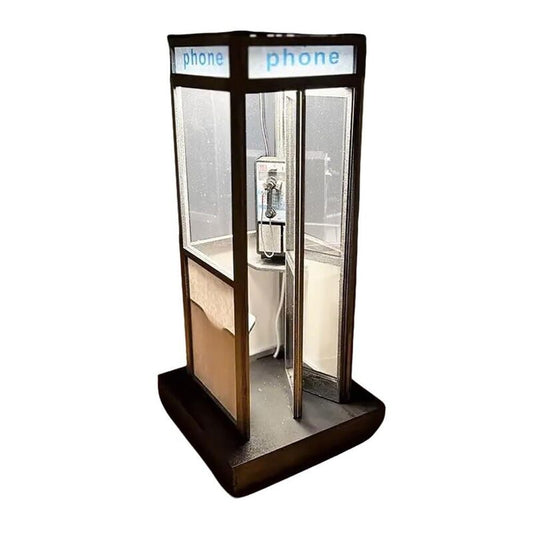 Retro Vintage Phone Booth Table Lamp - Classic Telephone Booth Night Light with Warm LED, Decorative Home/Office Desktop Lamp