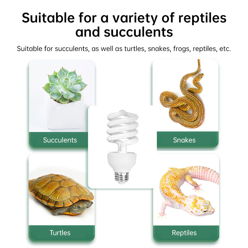 UVB 5.0 10.0 Reptile Heating Lamp13W 26W UVB Rays Energy Heating Light EU/US Calcium-enriched Bulb Lamp for Turtle Lizard Snake