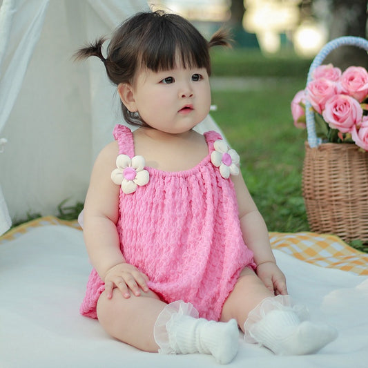 Romper Princess Style Baby Girl Triangular Bodysuit Newborn Child Sleeveless