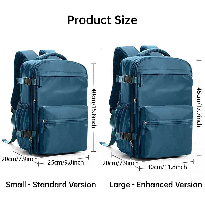 Ryanair Approved 40x20x25 Cabin Bag - Vacuum Compression Travel Backpack & 42x29x15 Storage Bag, Laptop Compartment
