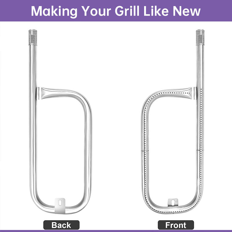Weber 60040 Grill Burner Tube 304 Stainless Steel Replacement for Q100/Q1200 Series with 304 Stainless Steel Burner Box