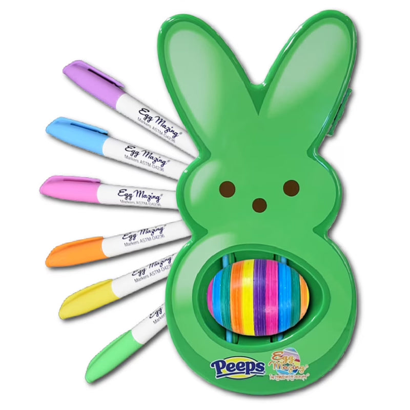 Easter Egg Decorating Kit for Kids - DIY Crafts Set with 6 Markers, Marshmallow Bunny Egg Holder, Cute Holiday Gift