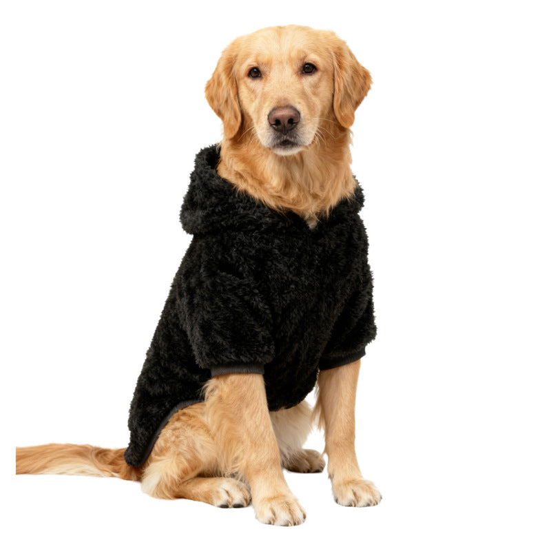 Warm Winter Dog Hoodie for Golden Retriever & Labrador - Fleece-Lined Outdoor Dog Coat for Medium & Large Breeds