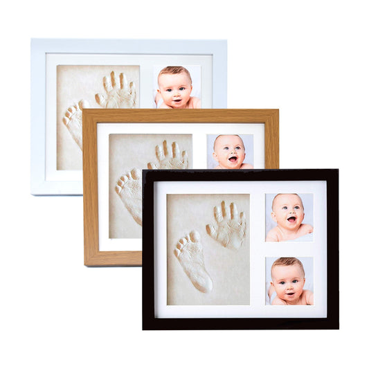 Handprint and Footprint Frame with Ink Pad - Baby Keepsake, Dog &amp; Cat Paw Print, DIY Child Photo Frame