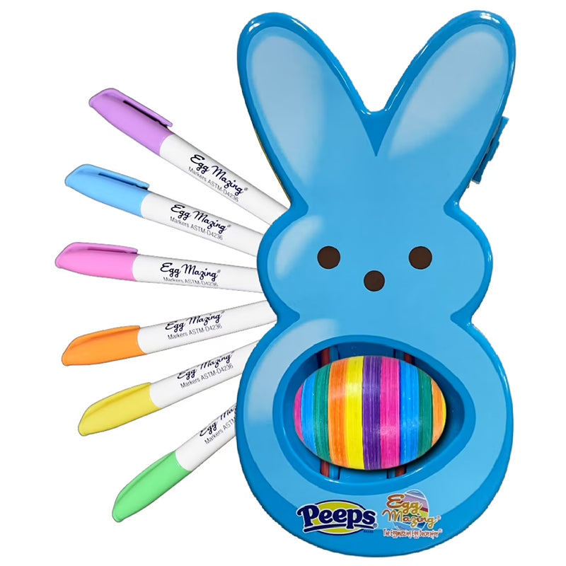 Easter Egg Decorating Kit for Kids - DIY Crafts Set with 6 Markers, Marshmallow Bunny Egg Holder, Cute Holiday Gift