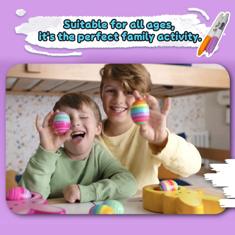 Easter Egg Decorating Kit for Kids - DIY Crafts Set with 6 Markers, Marshmallow Bunny Egg Holder, Cute Holiday Gift