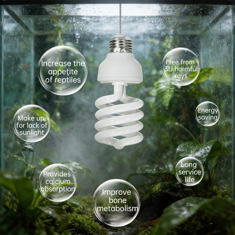 UVB 5.0 10.0 Reptile Heating Lamp13W 26W UVB Rays Energy Heating Light EU/US Calcium-enriched Bulb Lamp for Turtle Lizard Snake