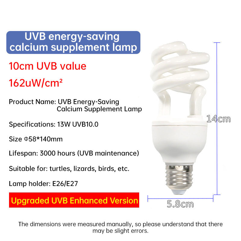 UVB 5.0 10.0 Reptile Heating Lamp13W 26W UVB Rays Energy Heating Light EU/US Calcium-enriched Bulb Lamp for Turtle Lizard Snake