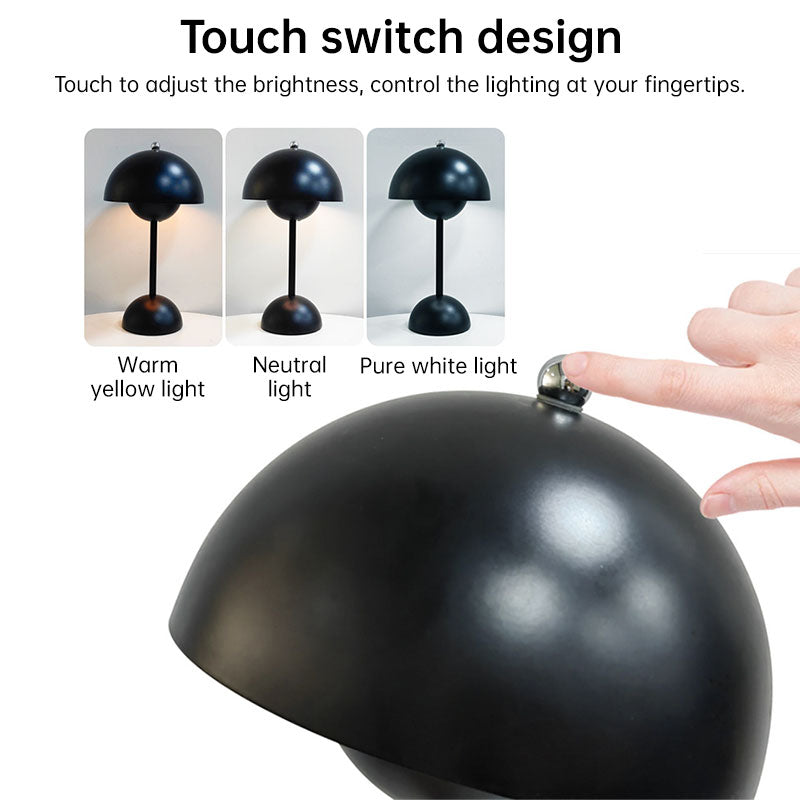 Nordic Mushroom Night Light, Rechargeable Touch LED Lamp for Home Decor, Bedroom, Desk, Wedding Decorations