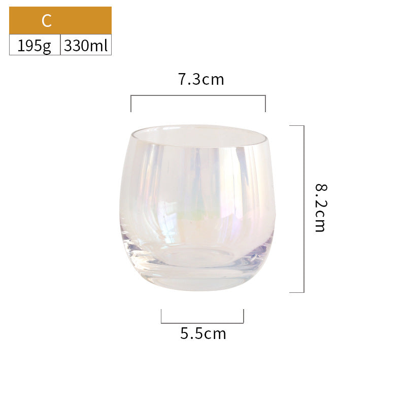 Dry Rainbow Tumbler, Detmold Style Drinkware Glass, Handmade CRT Straight-Edge Portable Crystal Cup