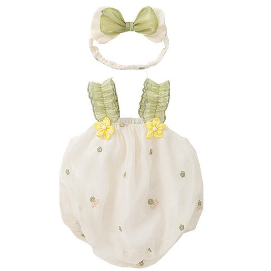 Newborn Baby Girl Triangular Romper, Princess Style, Sleeveless Bodysuit, Lightweight Onesie