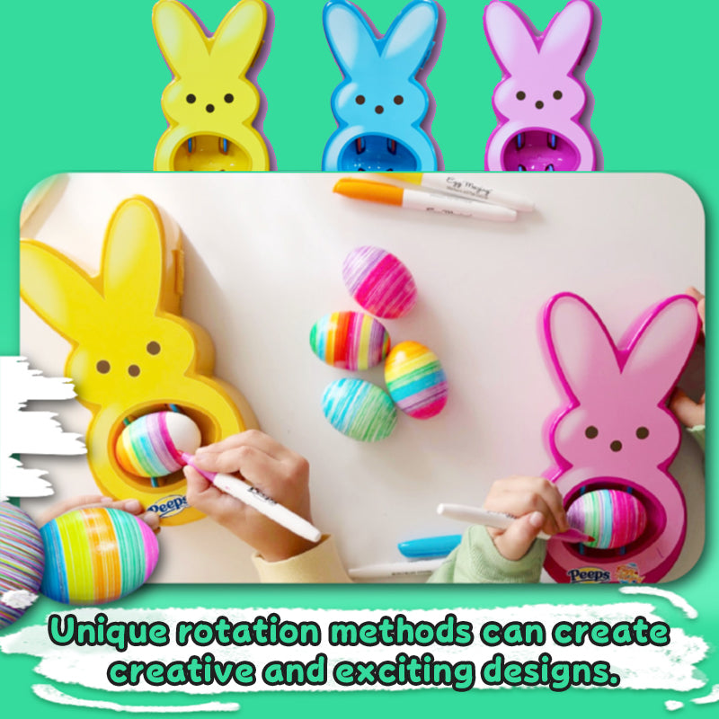 Easter Egg Decorating Kit for Kids - DIY Crafts Set with 6 Markers, Marshmallow Bunny Egg Holder, Cute Holiday Gift