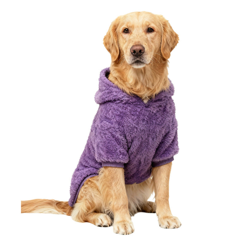 Warm Winter Dog Hoodie for Golden Retriever & Labrador - Fleece-Lined Outdoor Dog Coat for Medium & Large Breeds